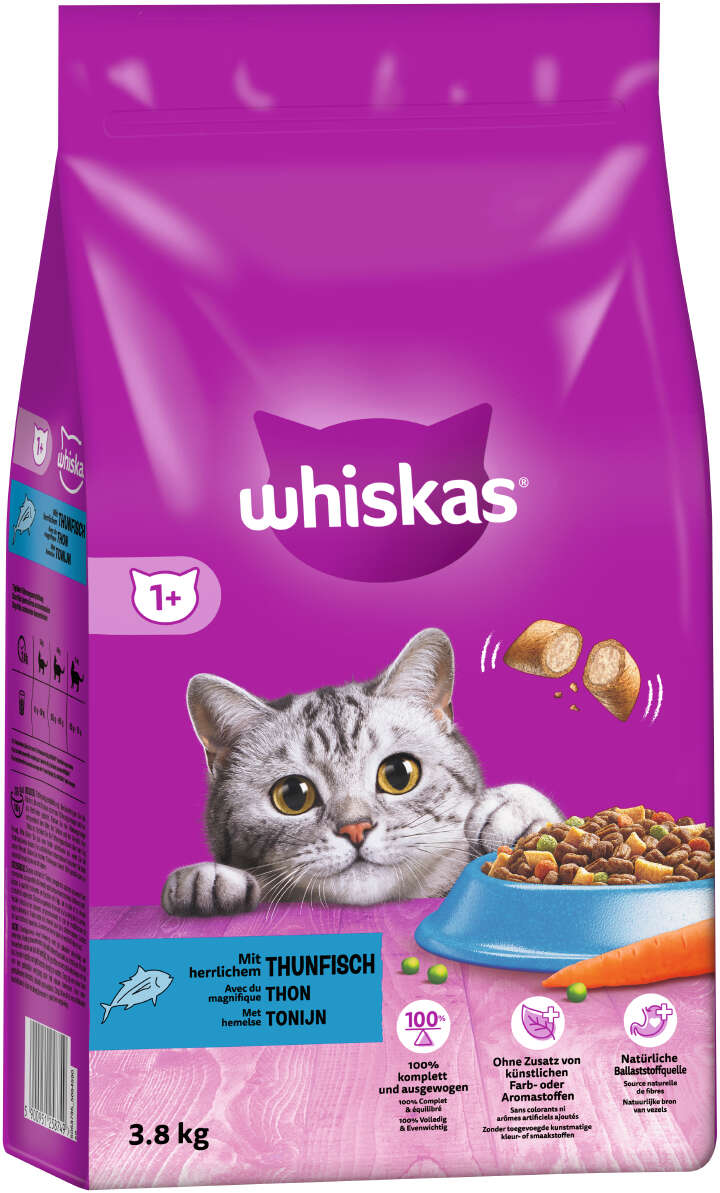 whiskas Katzen-Trockenfutter 1+ mit Thunfisch